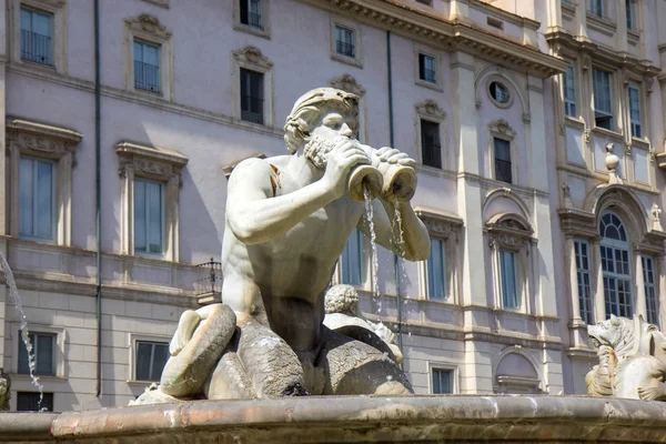 Fontana Sulla Piazza Navona Roma Italia — Foto Stock
