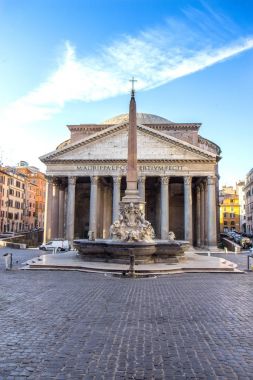 Antik Roma Pantheon Tapınağı, önden görünüm - Roma, İtalya