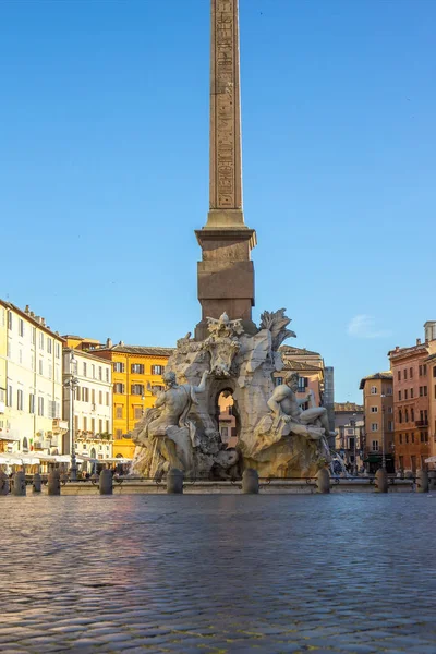 Brunnen Der Vier Flüsse Auf Der Piazza Navona Rom — Stockfoto