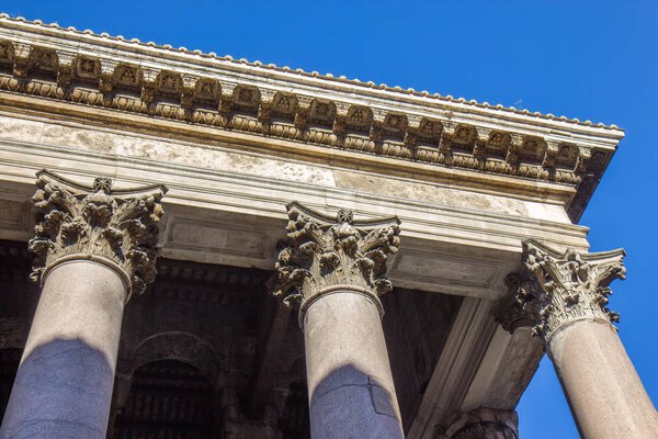 Ancient Roman Pantheon temple, detail - Rome, Italy