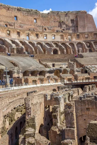 Detail from interior of the Roman Colosseum amphiteater in Rome, — Stock Photo, Image