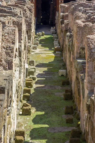 Detail aus dem Inneren des römischen Kolosseums Amphiteater in Rom, — Stockfoto