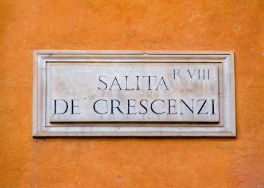Roma, İtalya 'da sokak tabelası