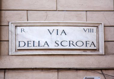 Roma, İtalya 'da sokak tabelası