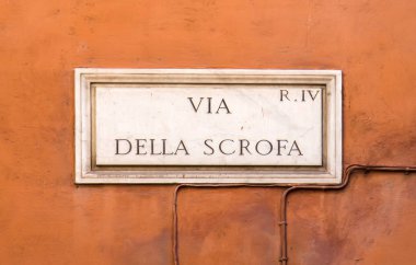 Roma, İtalya 'da sokak tabelası