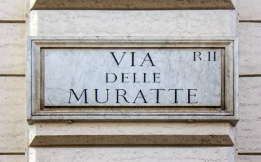 Roma, İtalya 'da sokak tabelası
