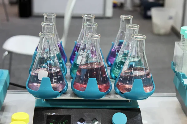 Colorful Flasks Laboratory Stock Photo