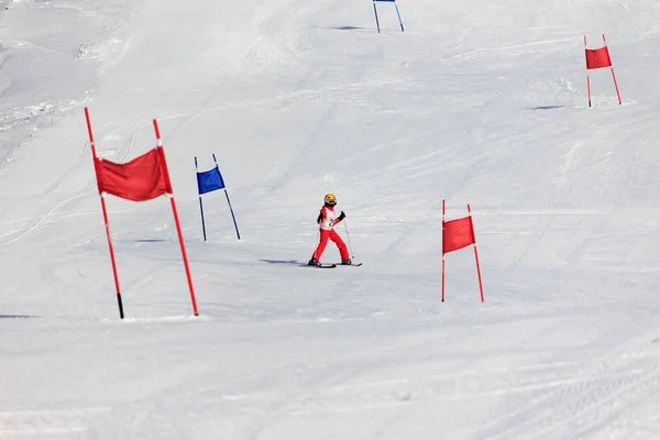 Chica Competición Esquí — Foto de Stock