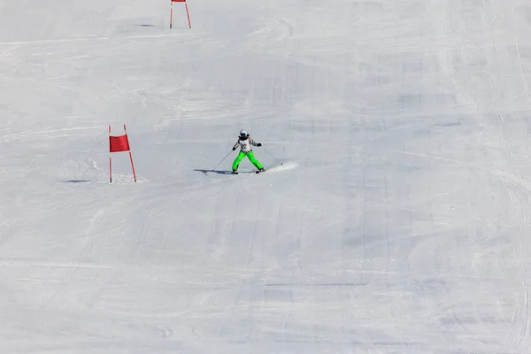 Meisje Ski Competitie — Stockfoto