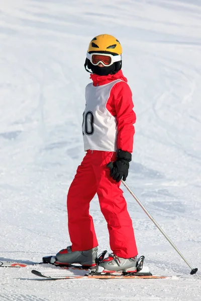 Mädchen Skiwettbewerb — Stockfoto