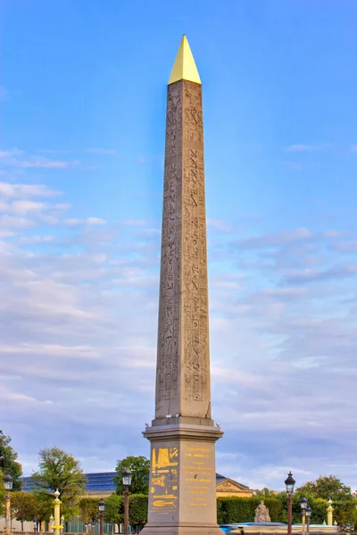 Widok na Obelisk na Place de la Concord. Paryż Francja — Zdjęcie stockowe