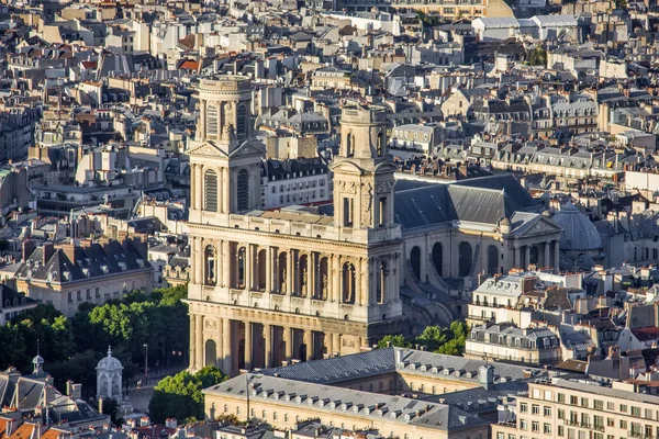 Aerial view of the Paris with Saint Sulpice church — Stock Photo, Image