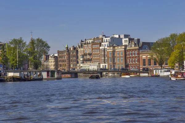 Ships River Amstel Amsterdam — Stock Photo, Image