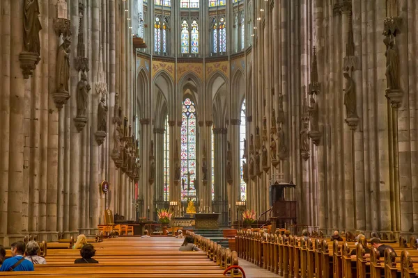 Intérieur Cathédrale Eglise Saint Pierre Cologne Allemagne — Photo