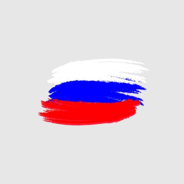 Vector flag of Russia. Vector illustration for Russian Federation National Day. Russian flag in trendy grunge style. Design template for poster, banner, flayer, web, greeting, invitation card. clipart