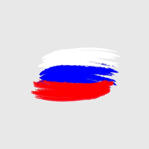 Векторный флаг России. Векторная иллюстрация к Национальному дню Российской Федерации. Российский флаг в модном гранж стиле. Шаблон дизайна плаката, баннера, флаера, паутины, поздравления, пригласительная открытка . — стоковый вектор