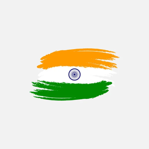 Vector Indiens flagga. Vektorillustration för Indian nationaldag. Indiska flaggan i trendig grunge stil. Formgivningsmall för affisch, banner, Rackarn, web, hälsning, inbjudningskort. — Stock vektor