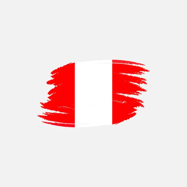 Vector flagga i Peru. Vektorillustration för peruanska nationaldag. Peruanska flagga i trendig grunge stil. Formgivningsmall för affisch, banner, Rackarn, web, hälsning, inbjudningskort. — Stock vektor