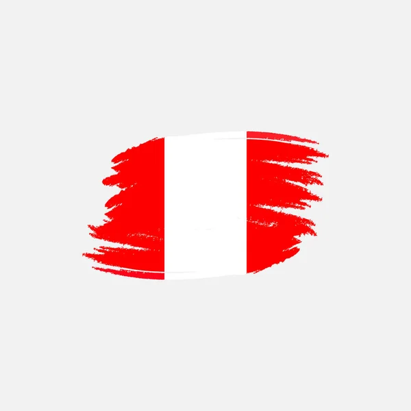 Bandera vectorial del Perú. Ilustración vectorial para el Día Nacional del Perú. Bandera peruana en estilo grunge de moda. Plantilla de diseño para póster, banner, flayer, web, saludo, tarjeta de invitación . — Archivo Imágenes Vectoriales