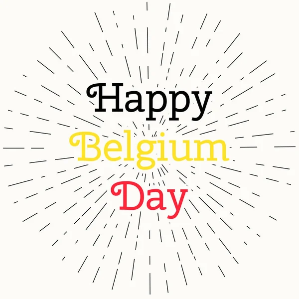 Wektor ilustracja Belgia szczęśliwy dzień. Koncepcja Dzień Niepodległości, napis. Szablon projektu dla karty z pozdrowieniami, baner, flayer, zaproszenie, web w stylu vintage. — Wektor stockowy