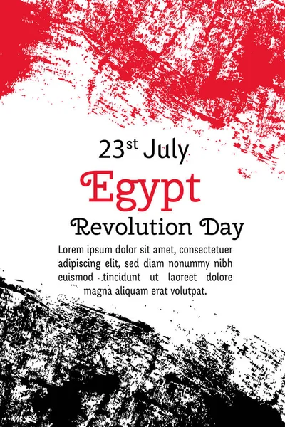 Tag der ägyptischen Revolution. ägyptische Flagge im trendigen Grunge-Stil. 23. Juli Designvorlage für Poster, Banner, Flyer, Grußkarten, Einladungskarten. Unabhängigkeitstag. Nationalfeiertagsgestaltung — Stockvektor