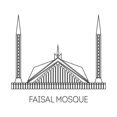 Vektör çizim, Islamabad Camii. Mimari din sembolü.