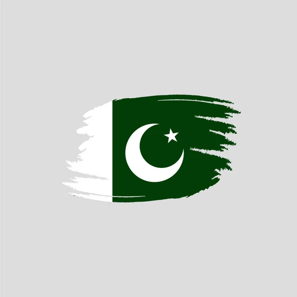 Bandeira vetorial do Paquistão. Ilustração vetorial para o Dia Nacional do Paquistão. Bandeira paquistanesa em estilo grunge na moda. Modelo de design para cartaz, banner, flayer, web, saudação, cartão de convite . — Vetor de Stock