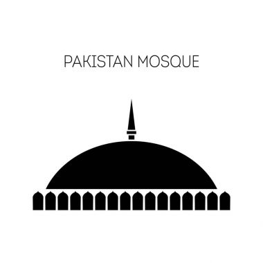 Vektör çizim için düz stil retro arka plan üzerinde 14 Ağustos Pakistan Bağımsızlık günü. Ünlü Pakistan cami simgesi. Tasarım şablonu poster, afiş, illüstrasyon, tebrik, davet. Bağımsızlık günü