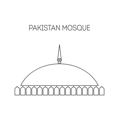 Vektör çizim için düz stil retro arka plan üzerinde 14 Ağustos Pakistan Bağımsızlık günü. Ünlü Pakistan cami simgesi. Tasarım şablonu poster, afiş, illüstrasyon, tebrik, davet. Bağımsızlık günü