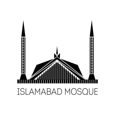 Vektör çizim için düz stil 14 Ağustos Pakistan Bağımsızlık günü. Ünlü Pakistan cami simgesi. Tasarım şablonu poster, afiş, illüstrasyon, tebrik, davetiye. Bağımsızlık günü. Ulusal günü