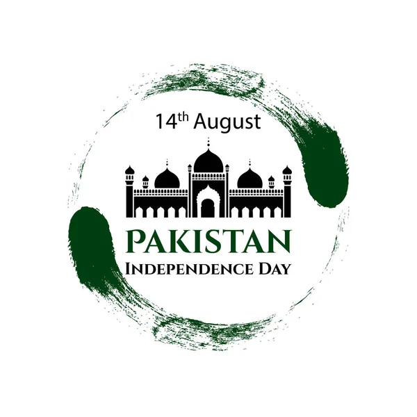 Vektorillustration Pakistan självständighetsdagen. Pakistan-flaggan i trendiga vintage stil. 14 augusti design mall för banner, hälsning, Rackarn, affisch, inbjudningskort. Independence day card. — Stock vektor