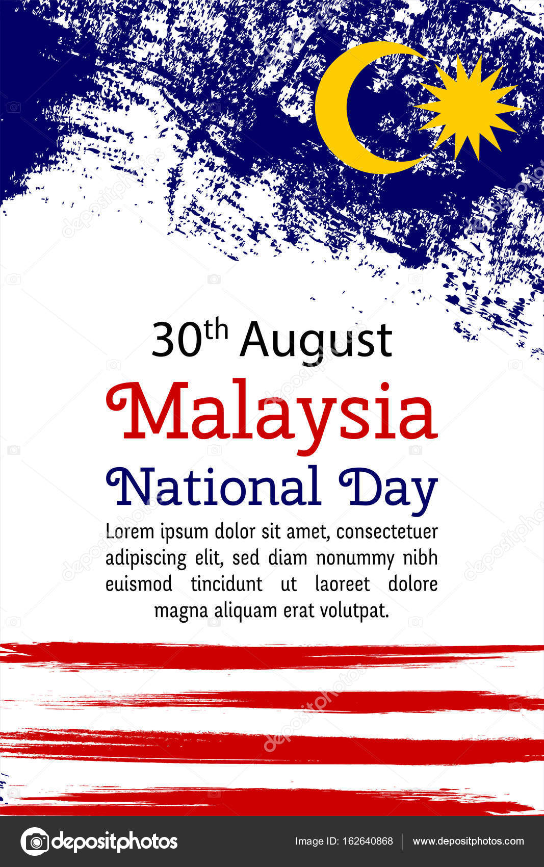 Vector Illustration Malaysia National Day Malaysia Flag In Trendy Grunge Style 30 August Design Template For Poster Banner Flayer Greeting Invitation Card Independence Day Card National Day Stock Vector Image C Miss Meadows 162640868