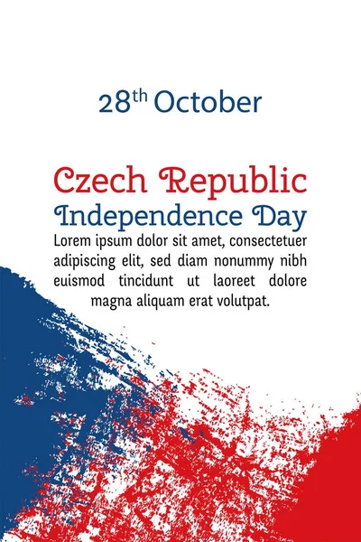 矢量图捷克共和国独立日，奥地利国旗在新潮摇滚风格。10 月 28 日设计海报，横幅，心魔，问候，邀请卡的模板。独立日卡. — 图库矢量图片