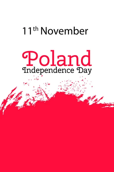 Vektor Illustration Poland Independence Day, polnische Flagge im trendigen Grunge-Stil. Designvorlage für Plakat, Banner, Flyer, Grußkarte, Einladungskarte zum Unabhängigkeitstag am 11. November. Nationalfeiertag — Stockvektor
