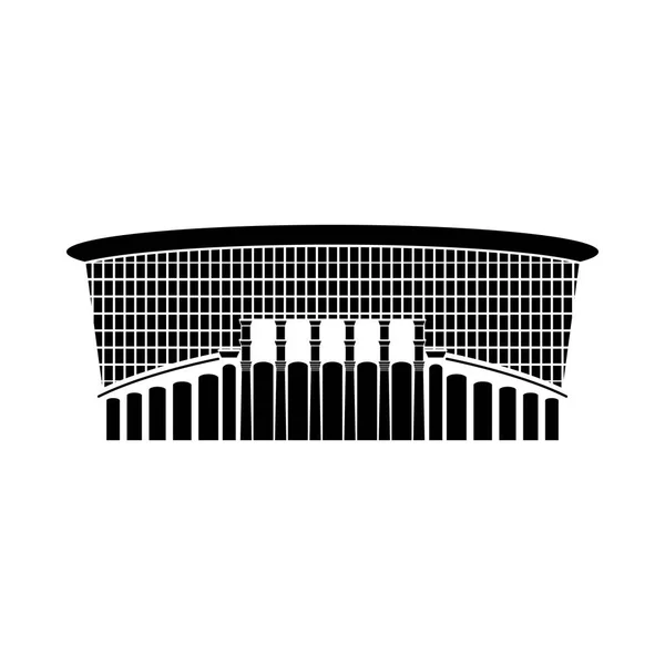 Icono de signo del estadio ruso, ilustración vectorial. Logotipo de arena redonda , — Vector de stock