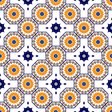 Vektör seamless Arapça modeli. Arabesk, Ramazan, tebrik, mutlu ay Ramazan. Islam sorunsuz geometri desen arka plan Doğu stili. Ramazan kareem geleneksel süs. Tasarım şablonu tebrik