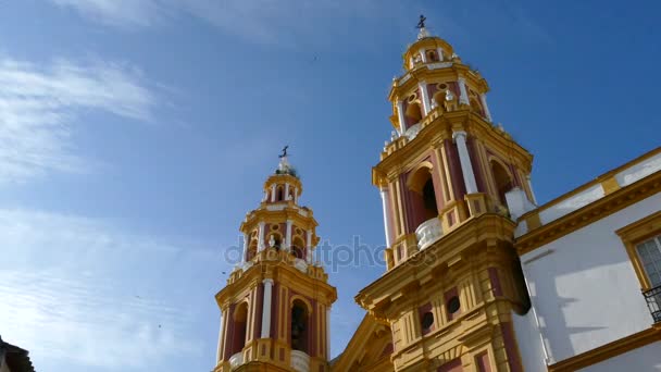 Church on street of Seville — Stock Video