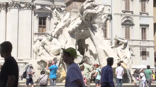 Fontana in piazza navona — Video Stock