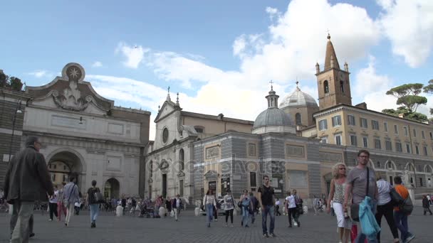 Praça Piazza del Popolo — Vídeo de Stock