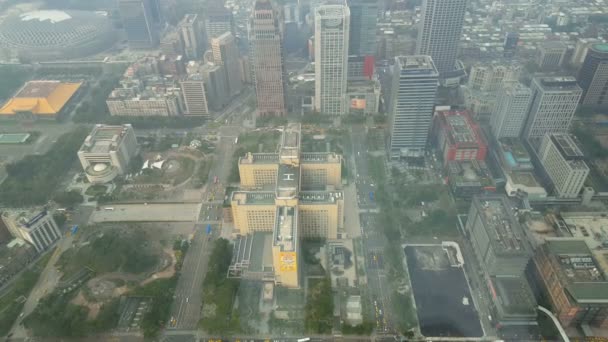 Pohled z budovy Taipei 101 — Stock video