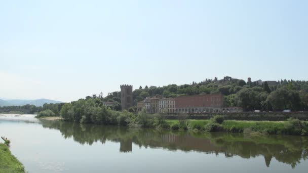 River with view at porta san niccolo — Stock Video