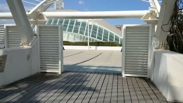 Caminhando de Umbracle para a Cidade das Artes — Vídeo de Stock