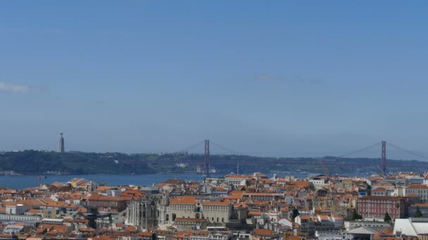 Panorama da paisagem urbana de Lisboa — Vídeo de Stock