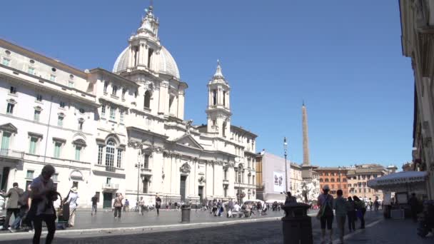 Piazza navona in Rome — Stockvideo