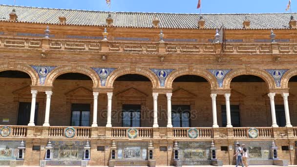 Arcos de galería de Plaza De Espana — Vídeo de stock