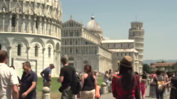 Toren en de kathedraal van Pisa — Stockvideo