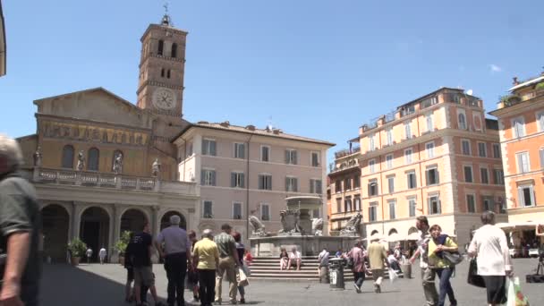 Santa Maria in Trastevere Roma — Vídeos de Stock