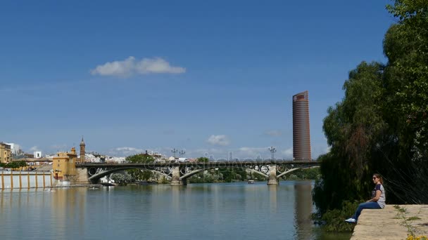 Vista sobre o canal Alfonso XIII — Vídeo de Stock