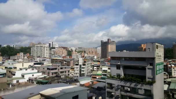 Panorama Tamsui z vysoké budovy — Stock video