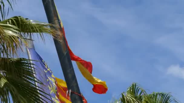 Banderas de España y Valencia — Vídeos de Stock
